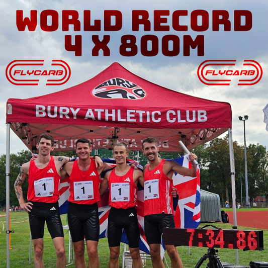 FLYCARB Fuels 4 x 800m Masters World Record