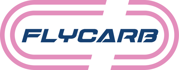 Logo of FLYCARB with pink and blue design elements